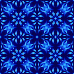 Seamless endless repeating ornament of blue shades	