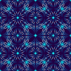 Seamless endless repeating ornament of blue shades	