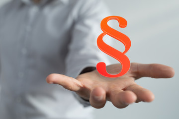 paragraph law sign digital in hand