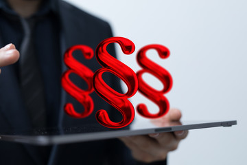 paragraph law sign digital in hand