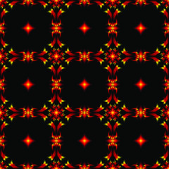 Fototapeta na wymiar Seamless endless repeating ornament of red, orange, yellow and brown shades