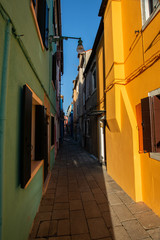 Fototapeta na wymiar The famous Colorful houses in Burano, Venice