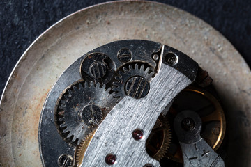 clockwork old mechanical USSR watch, high resolution and detail