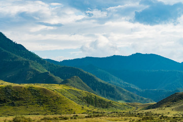 Naklejka premium Background image of a mountain landscape. Russia, Siberia, Altai