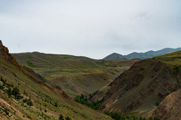 Background image of a mountain landscape. Russia, Siberia, Altai