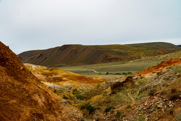 Background image of a mountain landscape. Russia, Siberia, Altai
