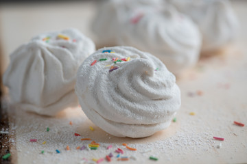 Russian marshmallow on wood table