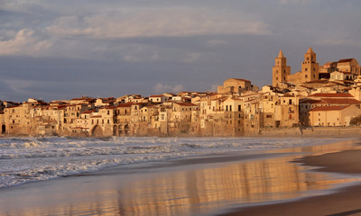 Fototapeta premium Cefalu, an ancient coastal town in Sicily, near Palermo