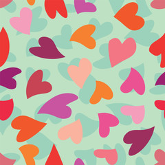 Vector Multicolored Hearts for Valentine s Day Seamless Pattern