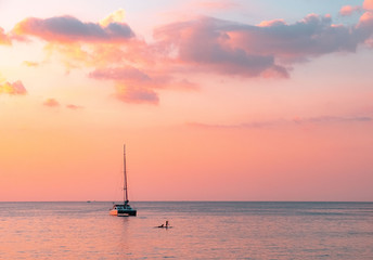 Fototapeta premium sailboat at sunset