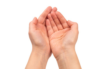 Woman hands wanting or asking for something