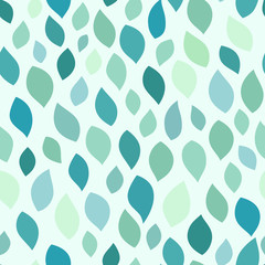 Seamless floral pattern. Winter cold color leaves scattered on a light background. Muted fill without stroke. Simple pattern for textile.