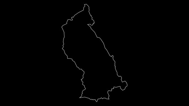 Rhondda Cynon Taf Wales principal area map outline animation