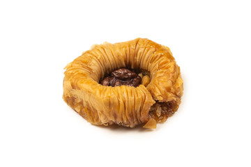Tasty baklava isolated on white background.