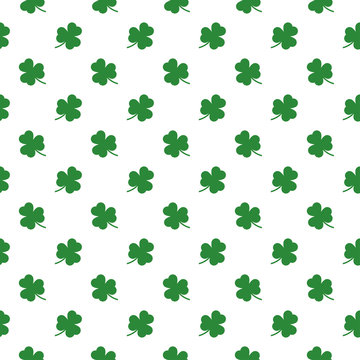 Shamrocks Leaf Seamless Pattern Background