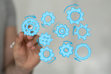 Gear With Success Concept digital.