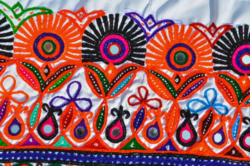 Ahir Embroidery vintage style ,Indian patchwork carpet in india,craftsman embroidering cloth in traditional Indian,world best embroidery art