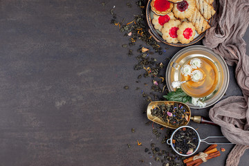 Tea in a cup on an old background