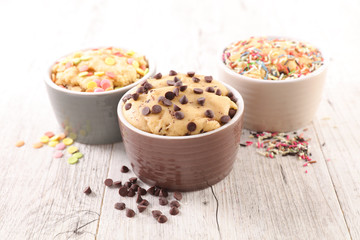 raw cookie dough with candy