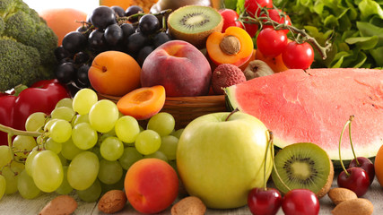Naklejka na ściany i meble assorted of fruit and vegetable