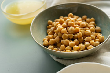 vegan cooking concept, chickpea water aquafaba