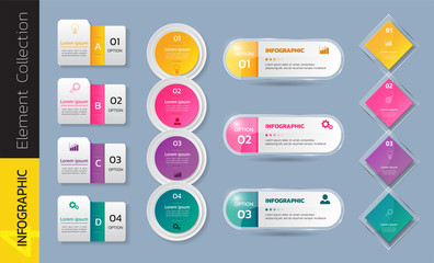 Pack of infographics template design.