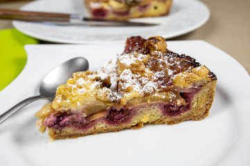 part de tarte à la framboise