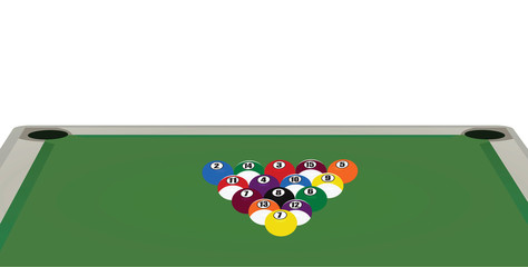 Billiard balls on table. vector illustration