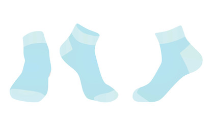 Blue foot socks. vector illustration