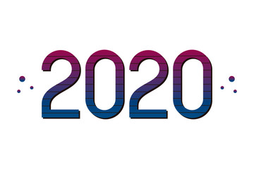 2020 new year vector illustration, banner, header with numbers and dots.