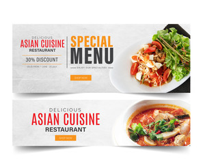 Design banner restaurant for social networks, Template for advertising.