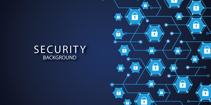 Global Network Security. The Blue Modern Background