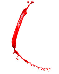 red splash over white background
