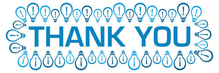 Thank You Blue Bulbs Horizontal With Text 