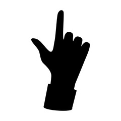 Human Hand icon silhouette isolated in the white background. Flat style. Hand fist with bent forefinger and thumb. Flat style. Vector illustration