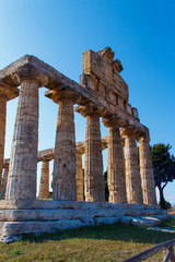 Obraz premium The greek Temple of Athena. Paestum, Italy