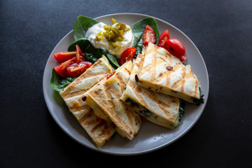 Quesadilla Wrap Sandwich with spinach