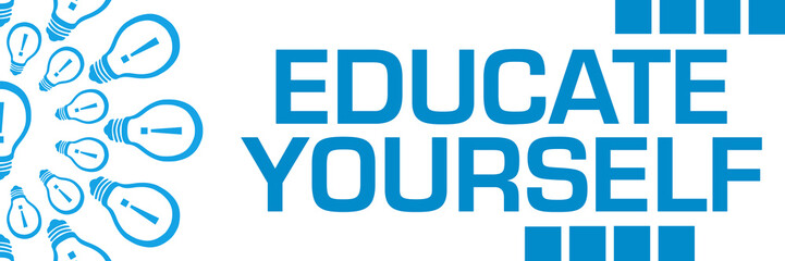 Educate Yourself Blue Bulbs Circular Horizontal 