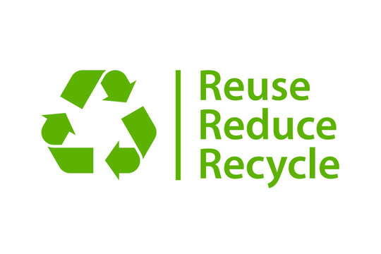 Reduce Reuse Recycle poster. Clipart image isolated on white background