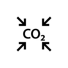 CO2 reduction icon with arrows. Clipart image isolated on white background