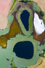 Drone view, Lagunas de Gayangos - Antuzanos, Gayangos and Bárcena de Pienza, Merindad de Montija, Las Merindades, Burgos, Castilla y Leon, Spain, Europe