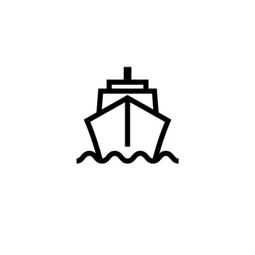 Cruise ship front outline icon. Clipart image isolated on white background