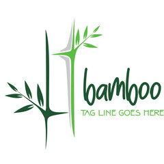 Template design logo bamboo Vector illustration of icon