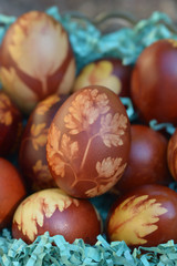 Onion dyed Easter eggs