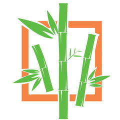 Fototapeta na wymiar Template design logo bamboo Vector illustration of icon
