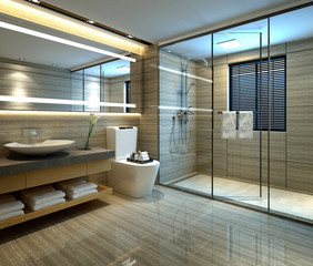 3d render of luxury home bathroom