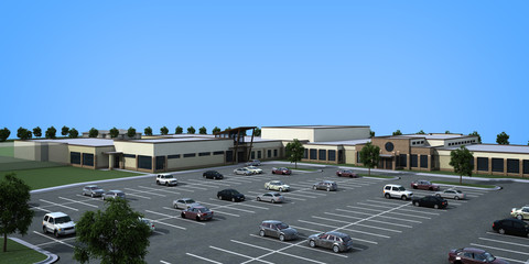 3d render of parking lot © murattellioglu