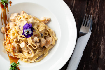 Carbonara, an Italian pasta dish
