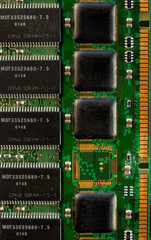 closeup of electronic circuit board