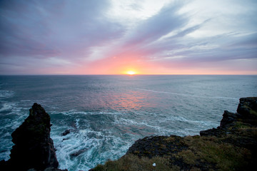 Big rocks and waves in beautiful nature in Snaefellsjokull National Park in Iceland, autumntime